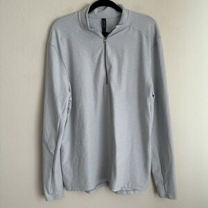 Lululemon 1/4 Zip Pullover Mens XL Gray Heathered Long Sleeve Mock Neck‎ Sport